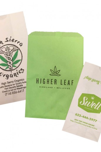 Printed paper SOS and Merchandise bags for marijuana dispensary