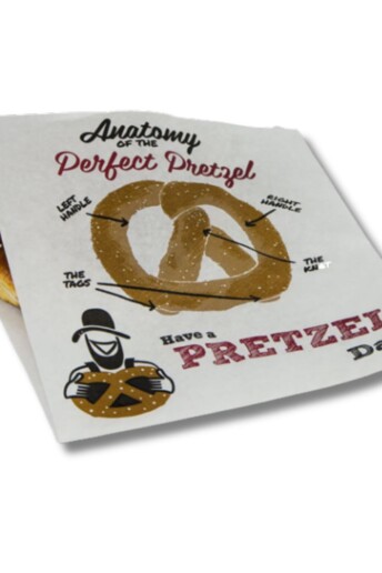 Image of paper pretzel bag sleeve.