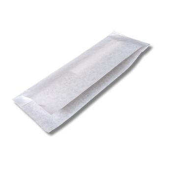 Image of a White Plain Paper Hot Dog Bag.