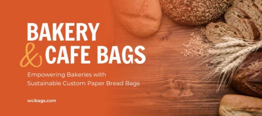 Image of bakery goods and sustainable paper bread bags.